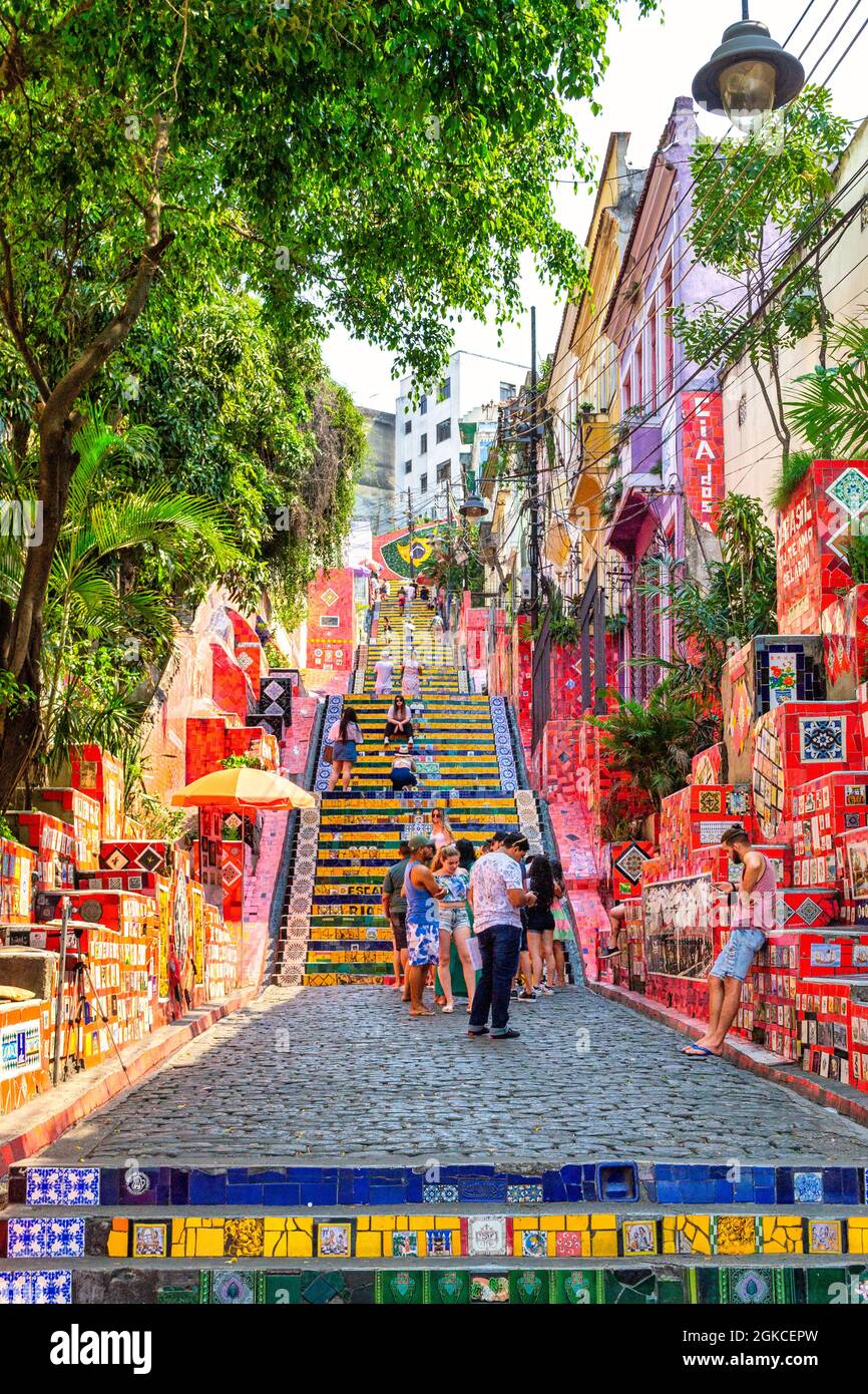 Selaron Steps, Rio de Janeiro, Brasilien Stockfoto