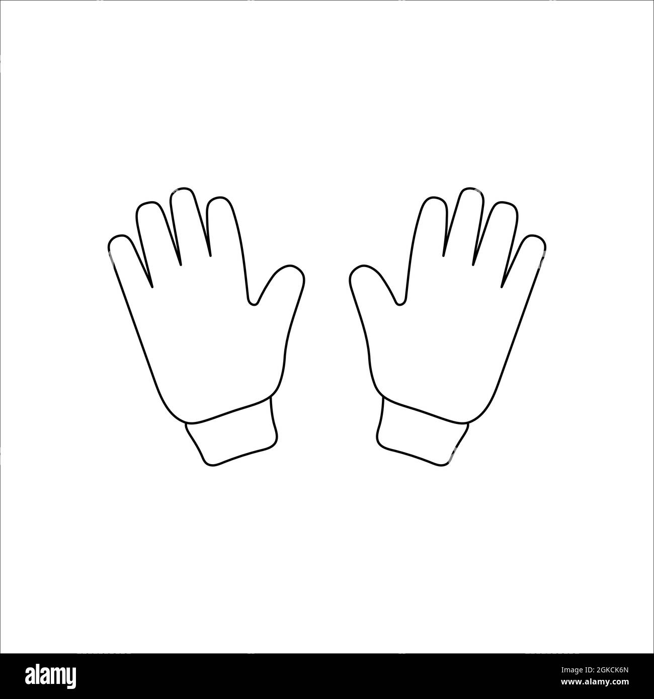 Doodle Handschuhe Design. Winter-Vektorgrafik isoliert auf weißem Hintergrund. Stock Vektor
