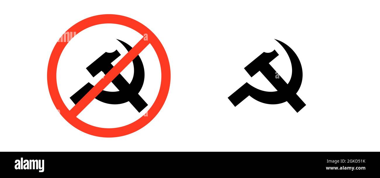 Schild Stop Kommunismus Gefahr Zeichen. Stock Vektor