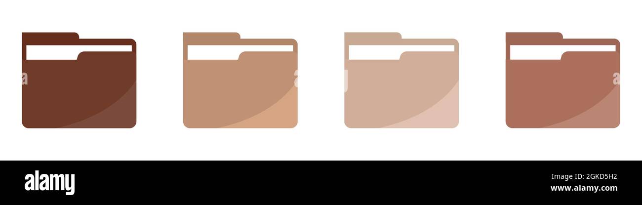 Eine Reihe von Computerordnern in verschiedenen Farben. Windillustration auf weißem Hintergrund. Stock Vektor