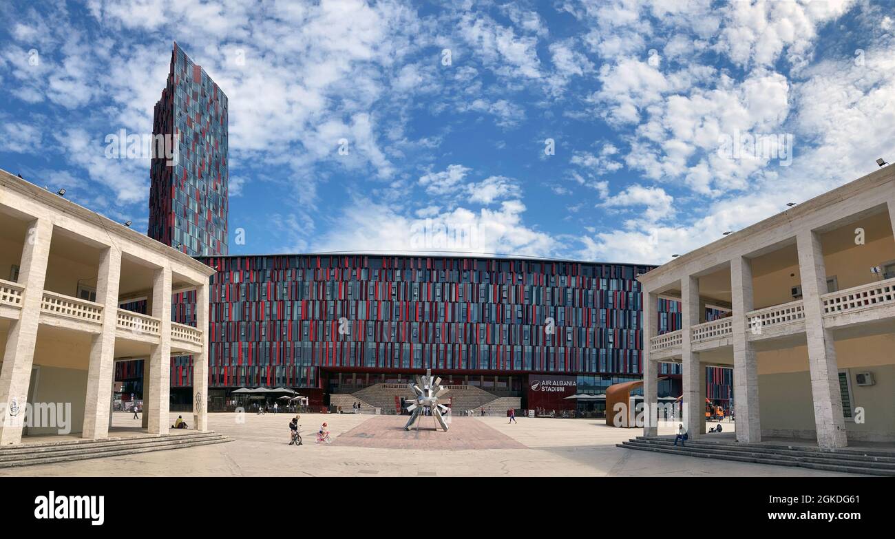 Albanien, Tirana - 5. September 2021: Air Albania Stadion das erste Finale der Europa Conference League Stockfoto