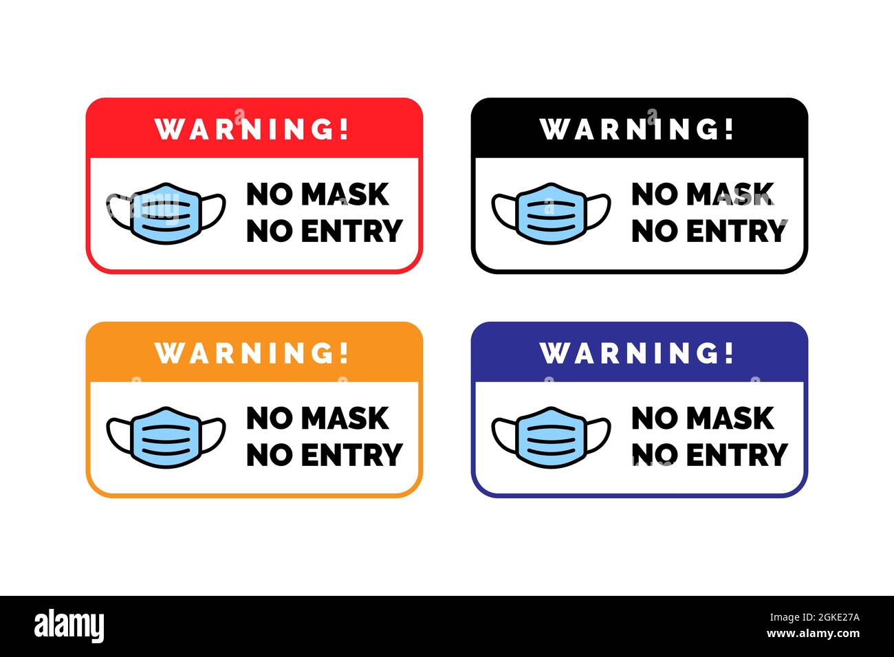 Warnschild für Gesichtsmaske erforderlich. Keine Gesichtsmaske, kein Eintrittsschild Stockfoto