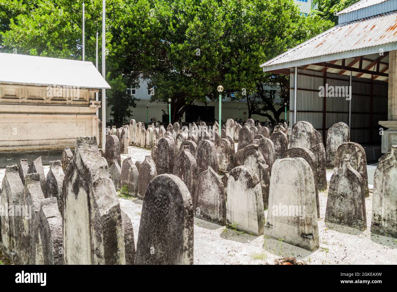 Friedhof der Old Friday Moschee Hukuru Miskiiy in Male, Malediven Stockfoto