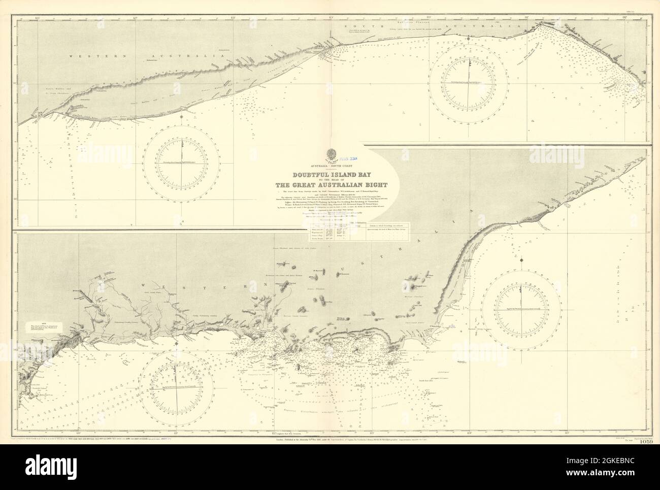 Great Australian Bight Goldfields-Esperance ADMIRALTY Chart 1881 (1954) Karte Stockfoto