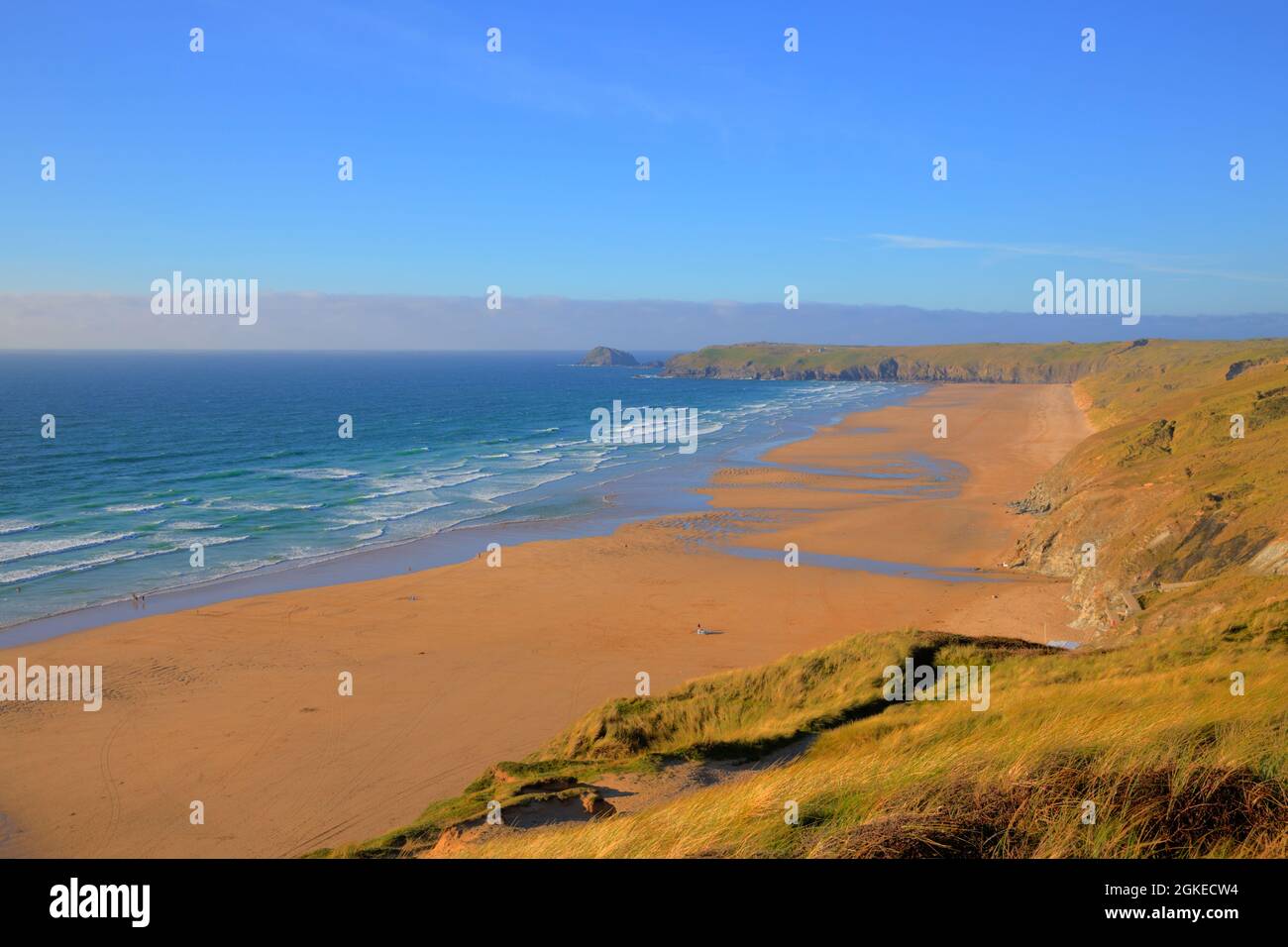 Perran Sands Beach Perranporth Cornwall die besten Sandstrände in Großbritannien Stockfoto