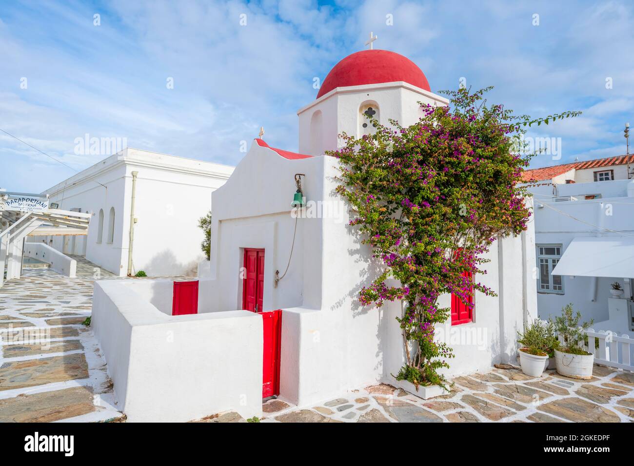 Kykladische Griechisch-Orthodoxe Kirche, Altstadt Chora, Mykonos-Stadt, Mykonos, Kykladen, Griechenland Stockfoto