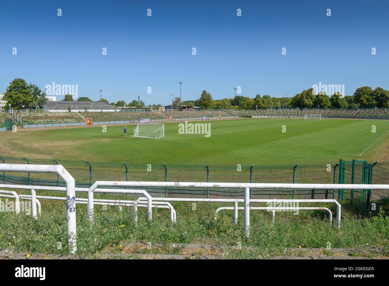 Fußballstadion BFC Dynamo, Sportforum Berlin, Weissenseer Weg, Hohenschönhausen, Lichtenberg, Berlin, Deutschland Stockfoto