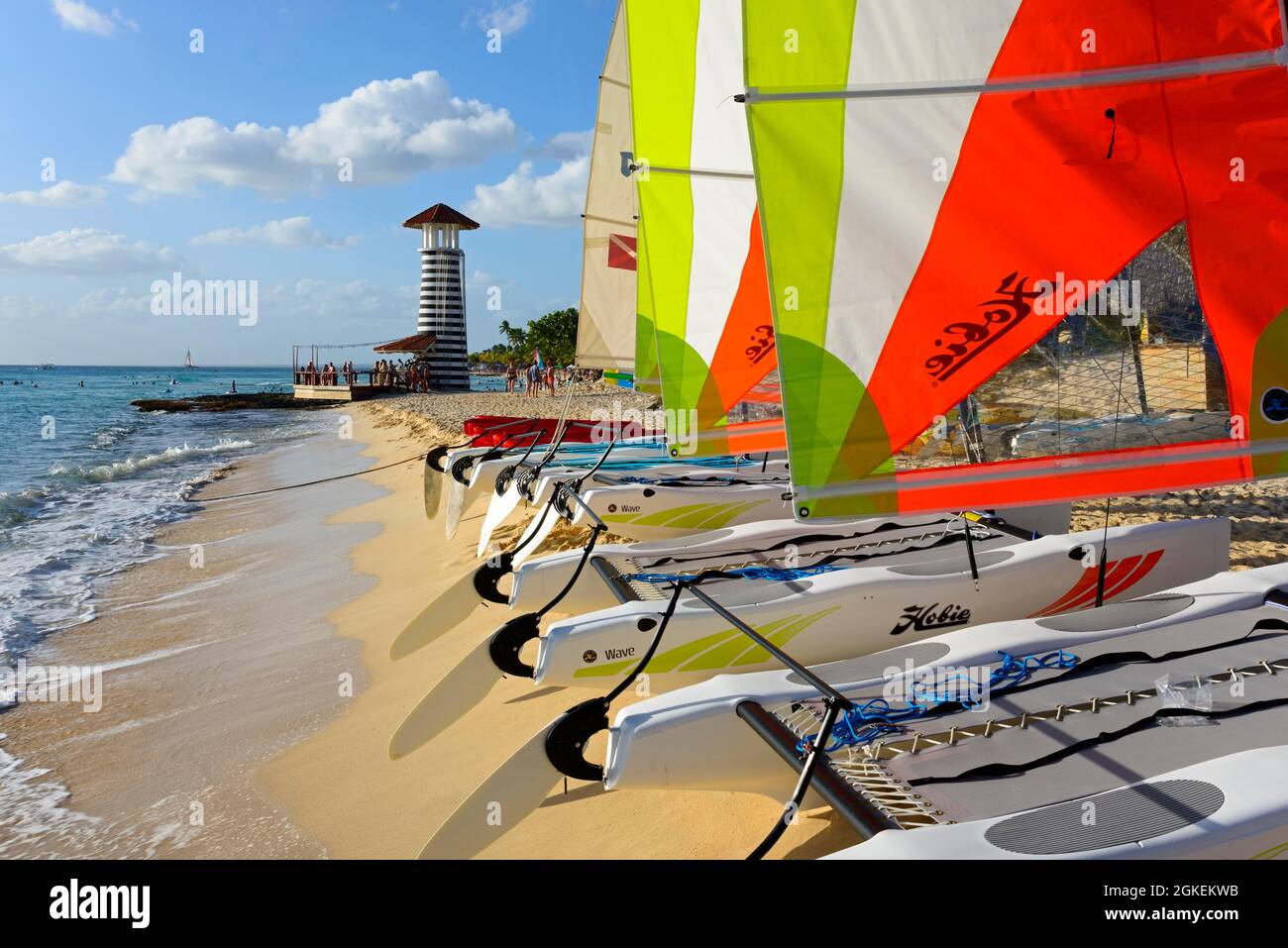 Katamaran, Dominicus Beach, Bayahiba, Dominikanische Republik Stockfoto