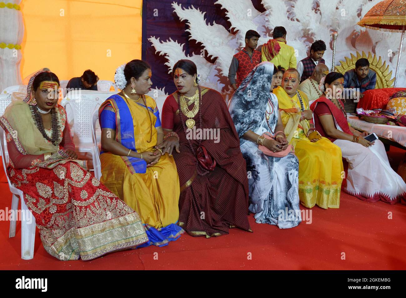 Hijra Community Group, Allahabad Kumbh Mela, größte religiöse Versammlung der Welt, Uttar Pradesh, Indien Stockfoto