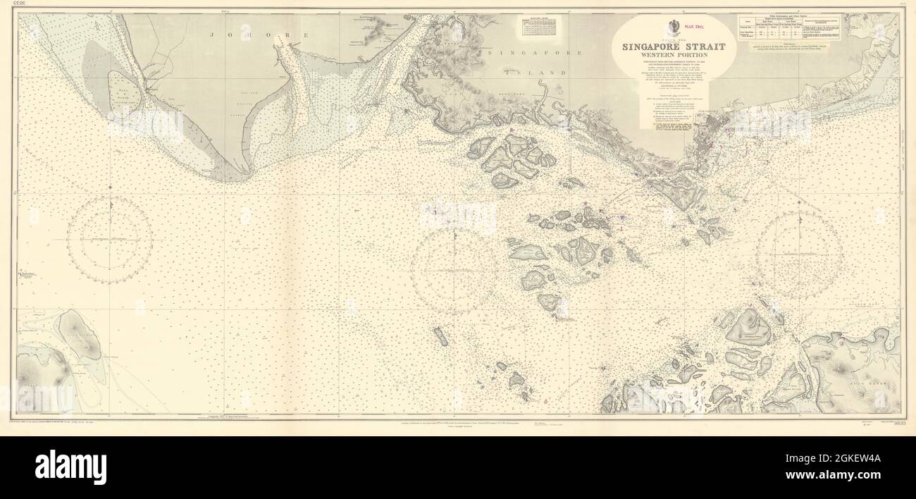 Westlicher Teil Der Straße Von Singapur. Chinesisches Meer. ADMIRALTY Seekarte 1930 (1954) Karte Stockfoto