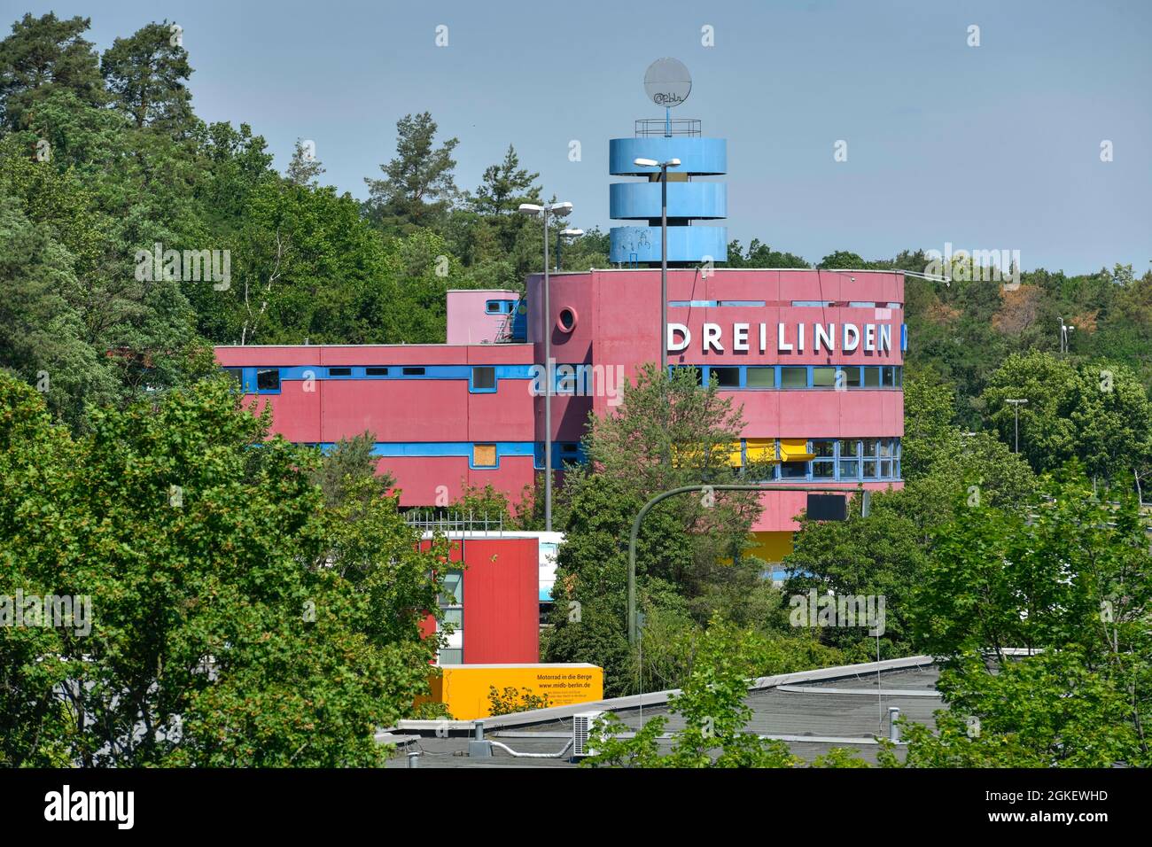 Ehemaliger Dreilinden Grenzübergang, Dreilinden, Zehlendorf, Berlin, Deutschland Stockfoto