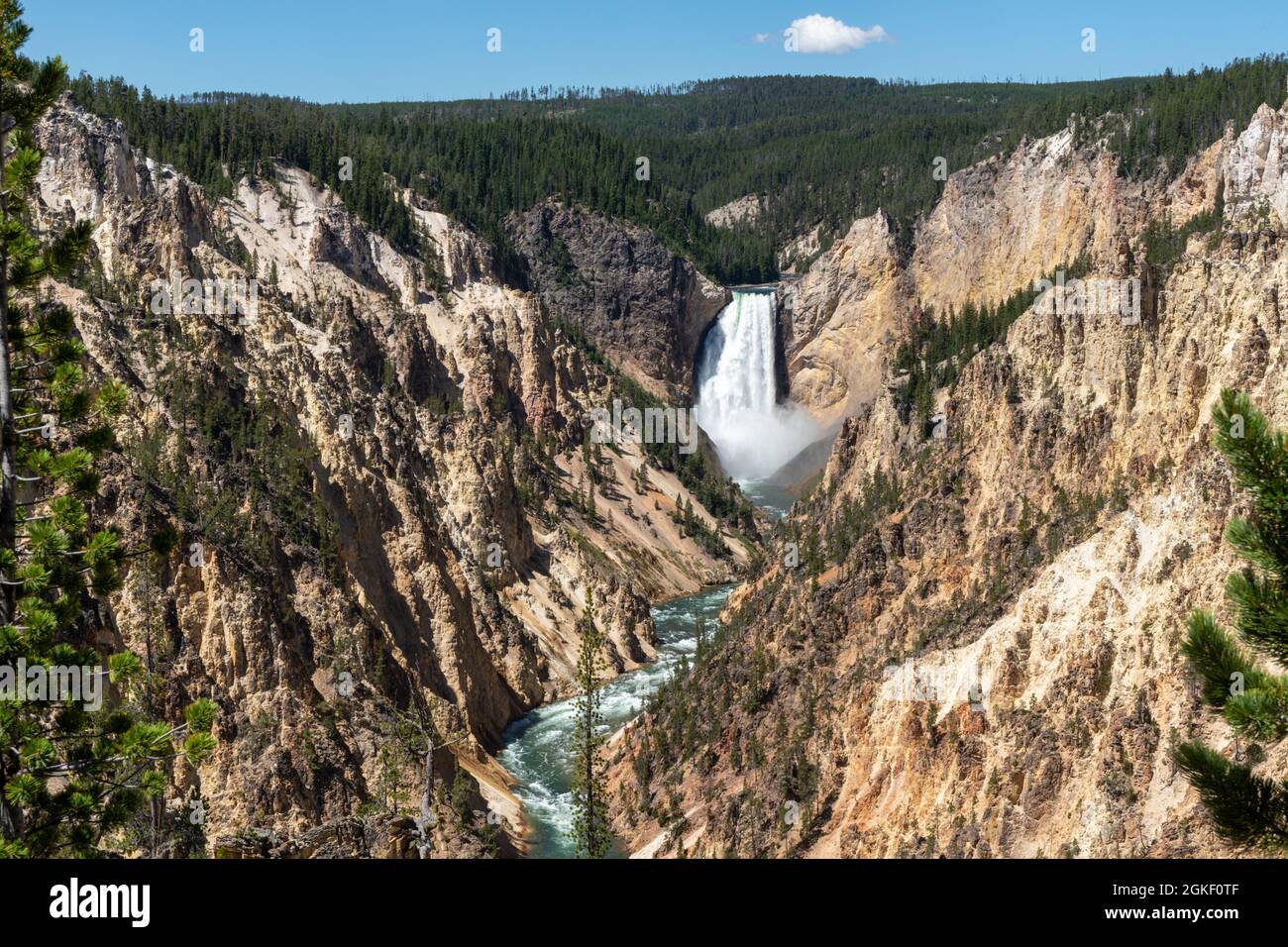 Wasserfall am Grand Canyon des Yellowstone Nationalparks Stockfoto