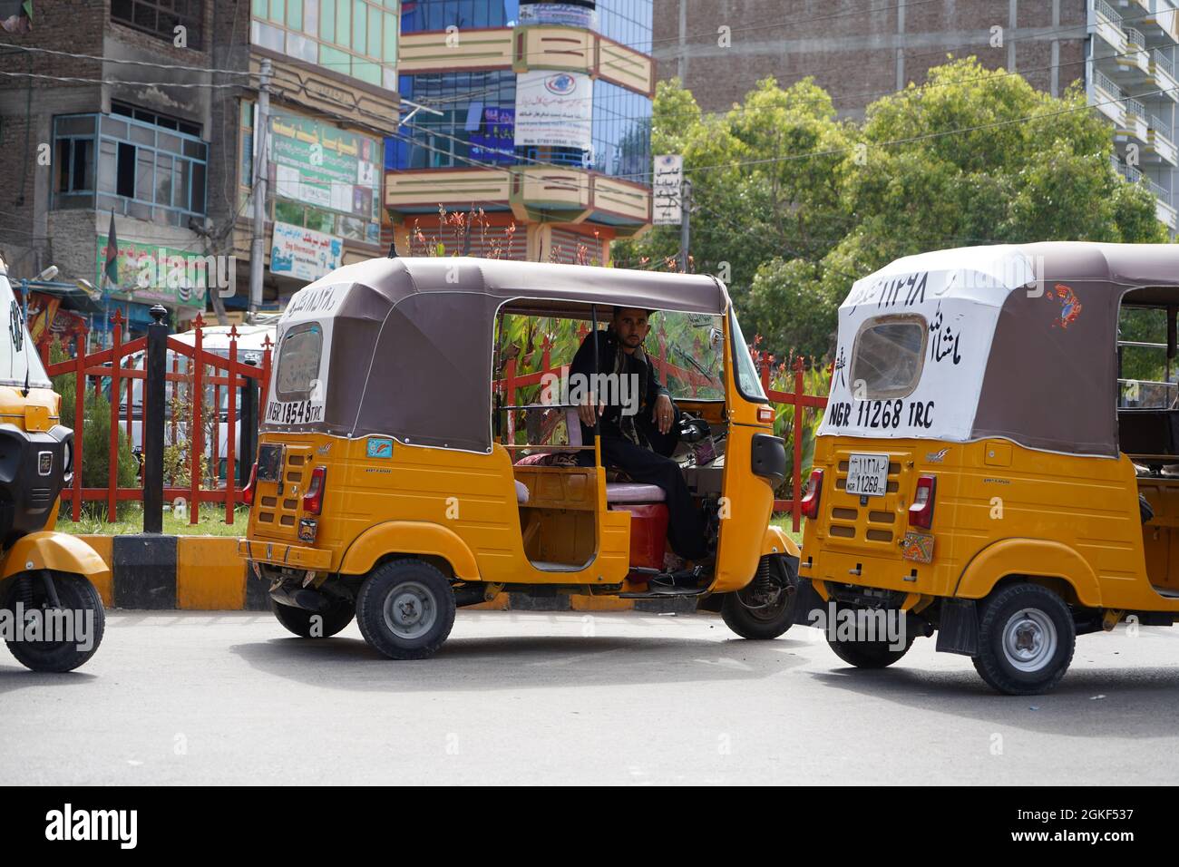 Dieses Foto wurde aufgenommen, nachdem die Taliban in Afghanistan, der Stadt Jalalabad, kontrolliert wurden. Stockfoto