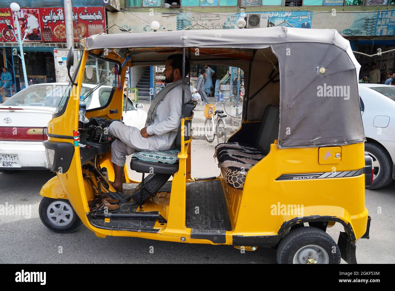 Dieses Foto wurde aufgenommen, nachdem die Taliban in Afghanistan, der Stadt Jalalabad, kontrolliert wurden. Stockfoto