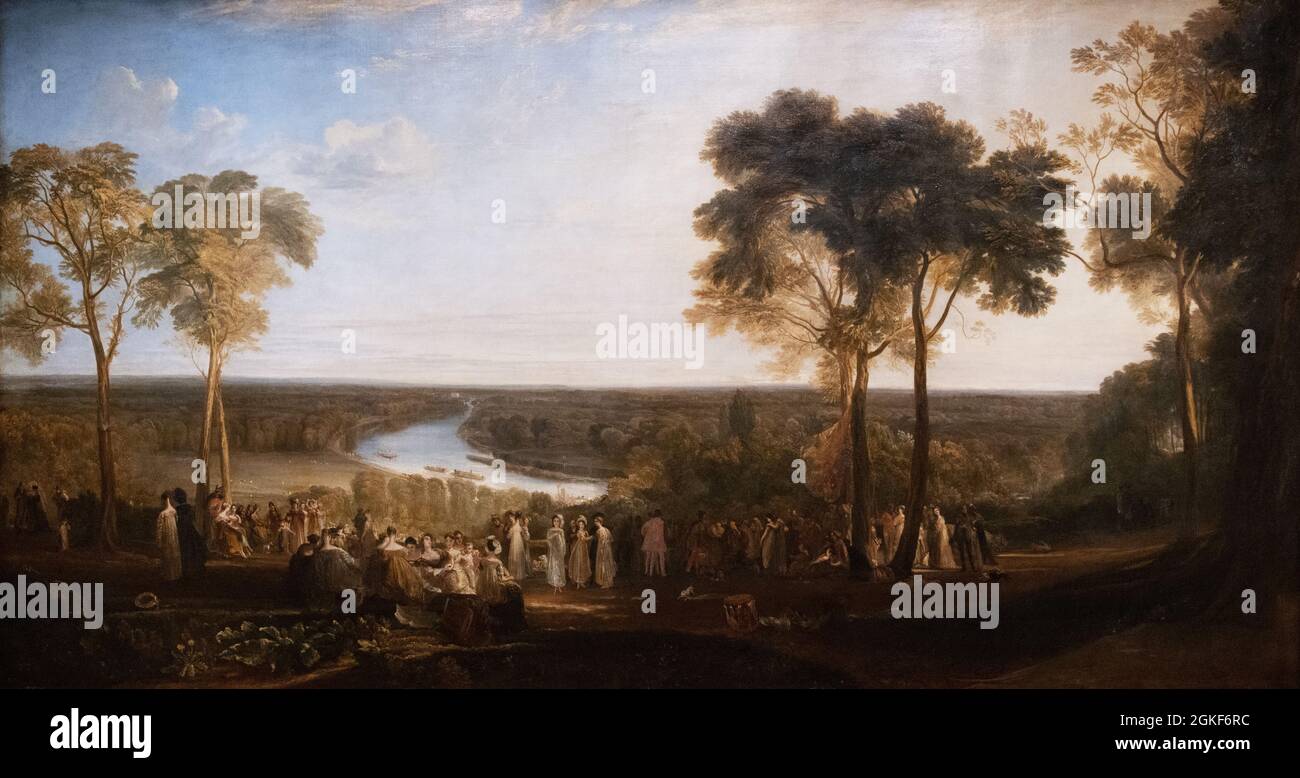 JMW Turner Malerei; 'England: Richmond Hill, auf dem Prinz Regent's Birthday', 1809, Öl auf Leinwand; Romantik Kunst. Stockfoto