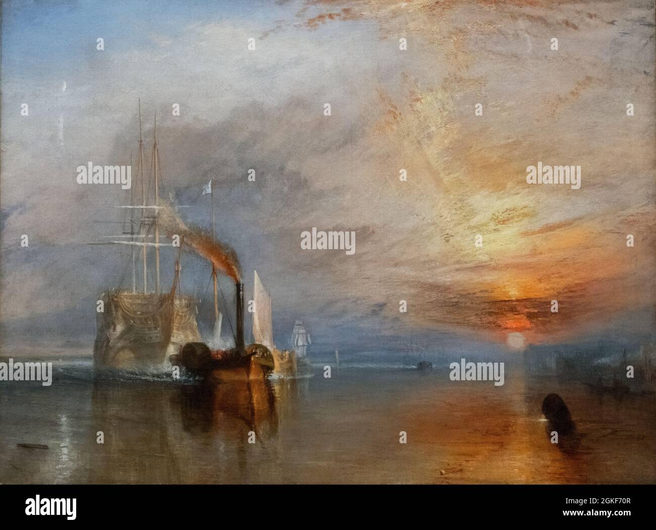 JMW Turner Malerei - The Fighting Temeraire, Ölgemälde 1838; 19. Jahrhundert britischer Maler der Romantik Stockfoto