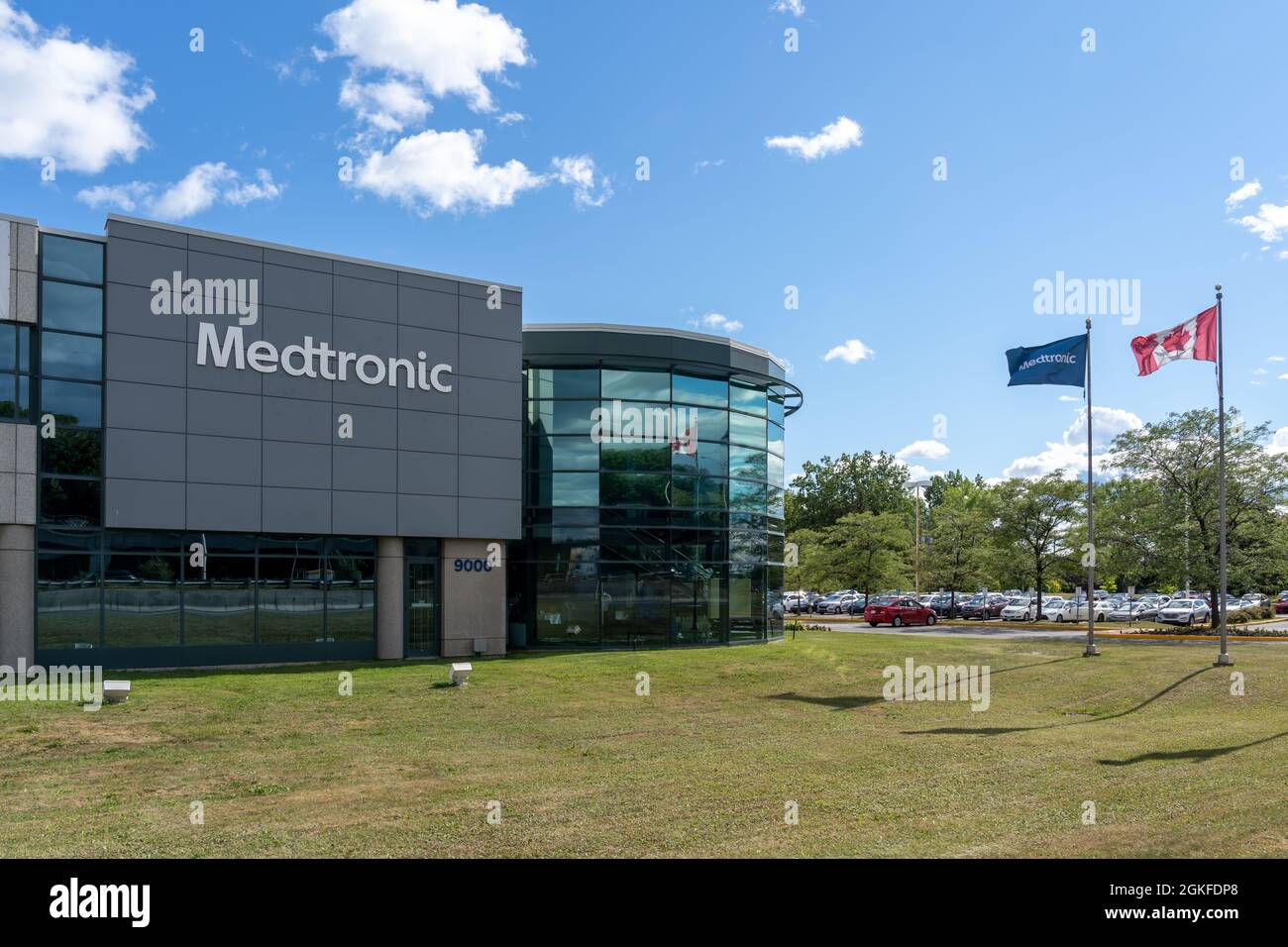Pointe-Claire, QC, Kanada – 3. September 2021: Medtronic-Niederlassung in Pointe-Claire, QC, Kanada. Stockfoto