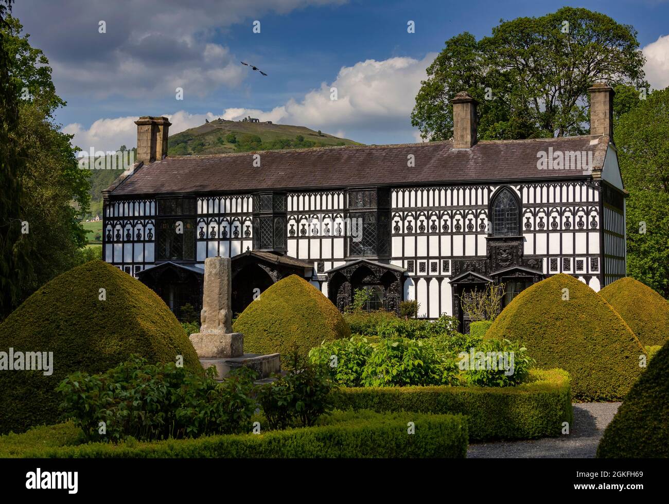 Das Plas Newydd ist ein historisches Haus in der Stadt Llangollen, Denbighshire, Wales, das früher die Heimat von Lady Eleanor Butler und Sarah Ponsonby war. Stockfoto