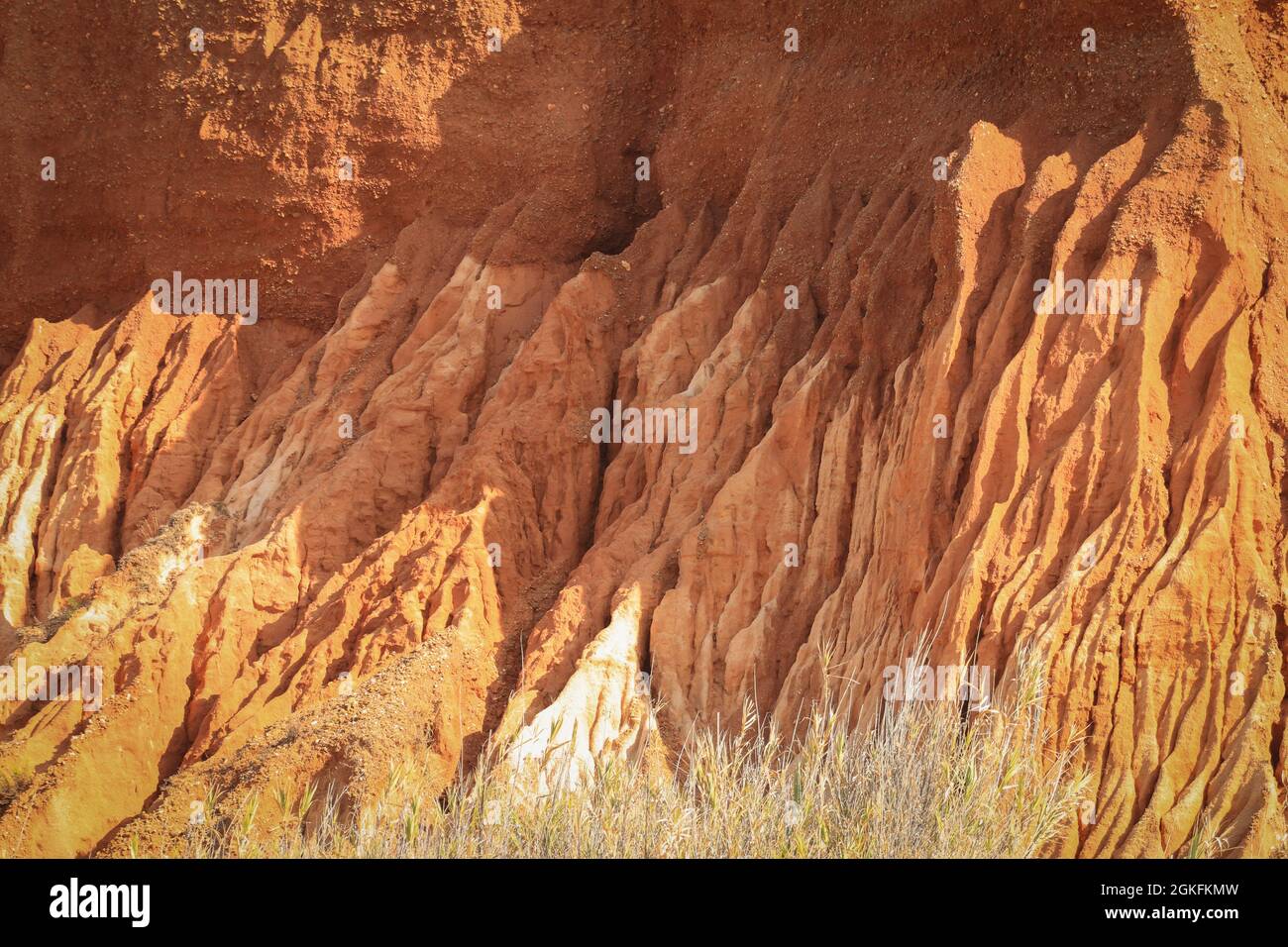 Felsformation mit Erosion Nahaufnahme Stockfoto