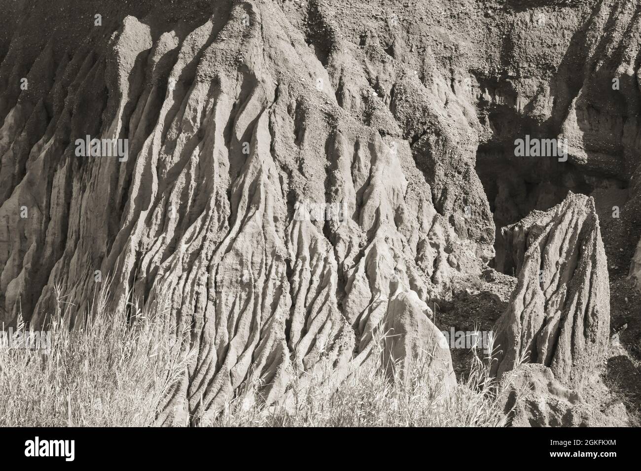 Felsformation mit Erosion Nahaufnahme Stockfoto
