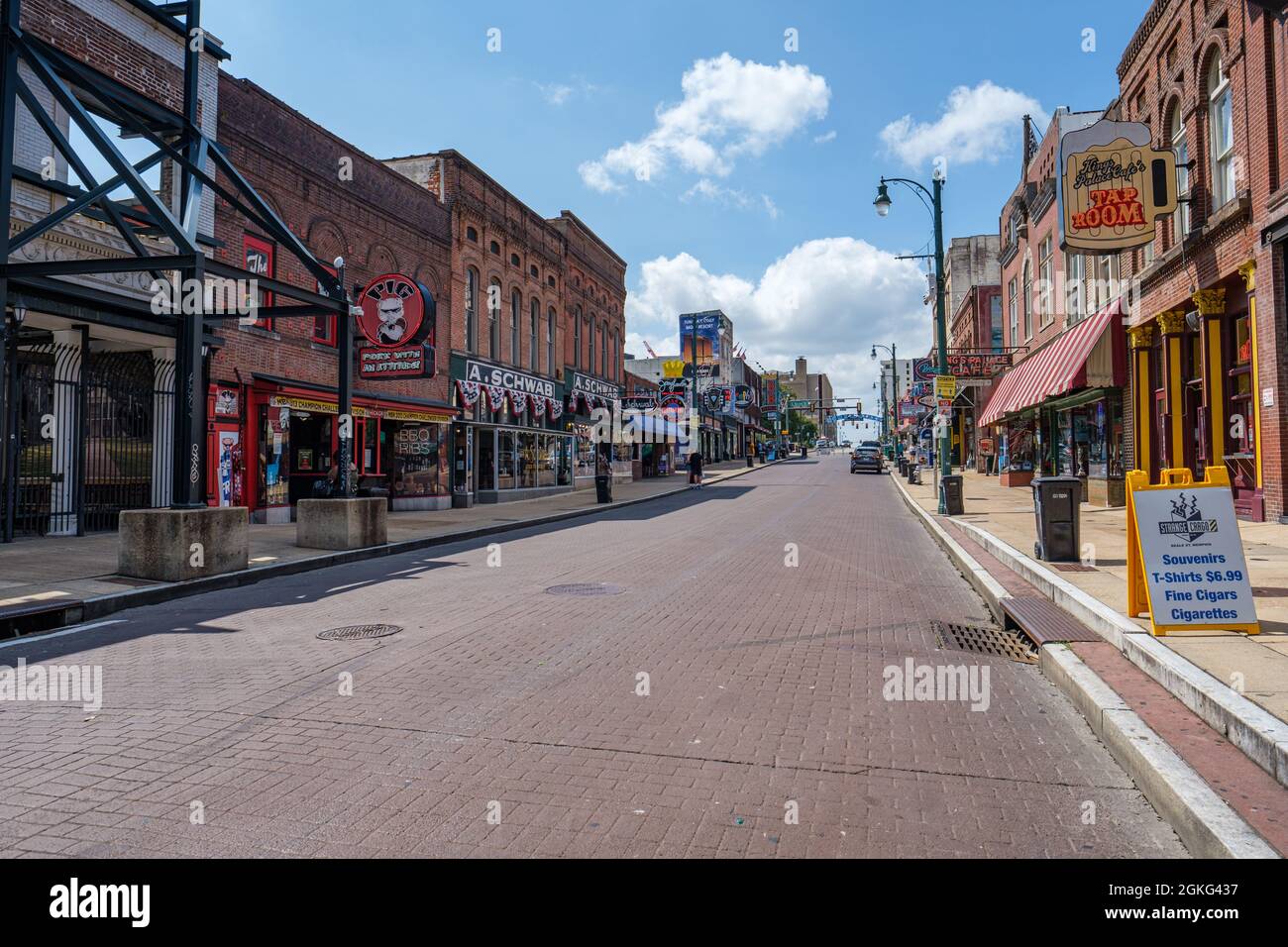 MEMPHIS, TN, USA - 1. SEPTEMBER 2021: Historische Beale Street in Downtown Stockfoto