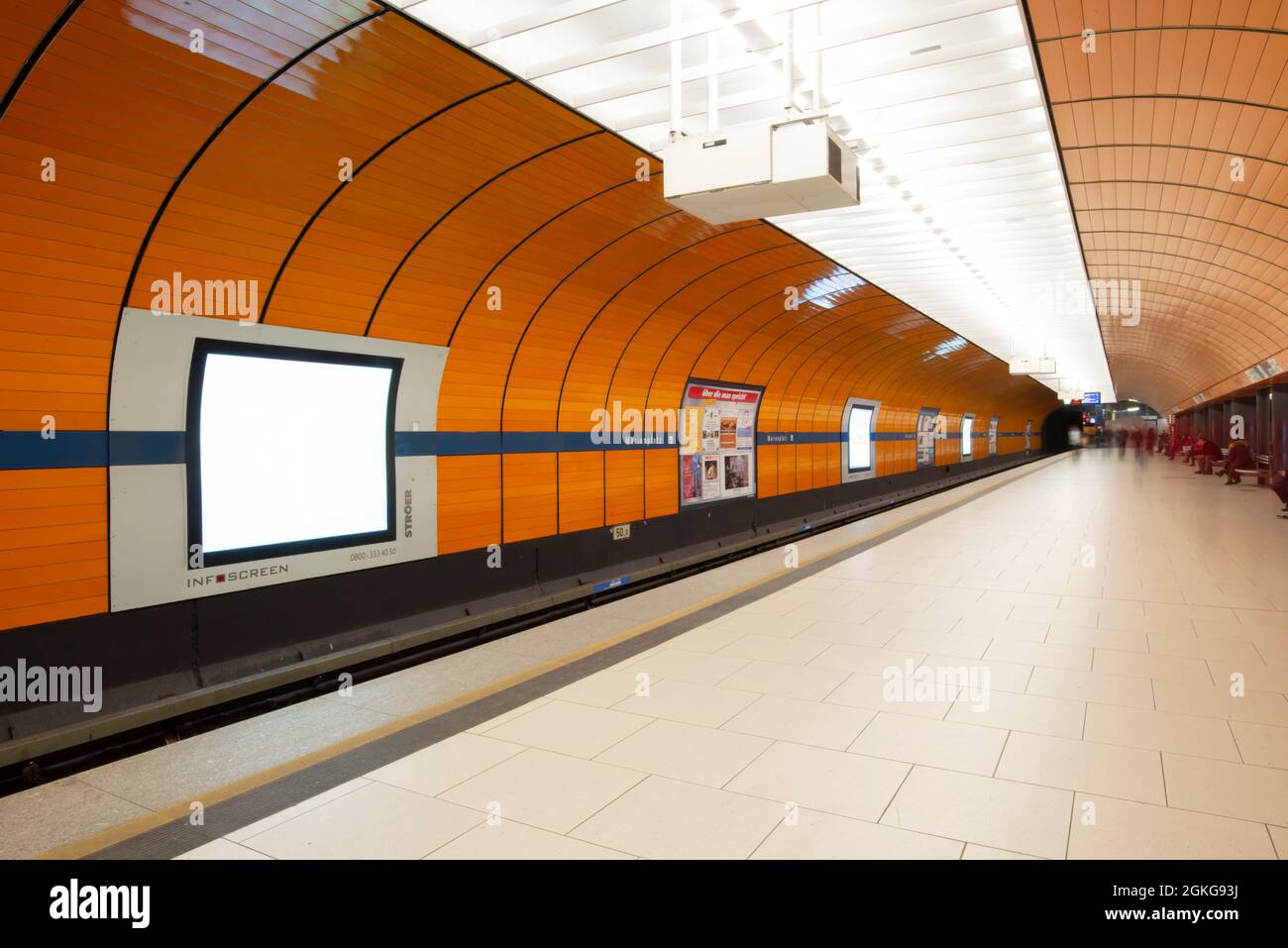 U-Bahnhofstunnel Marienplatz, München Deutschland. Stockfoto