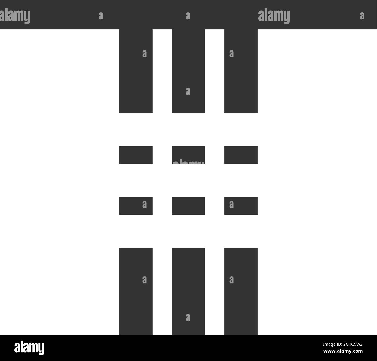 T- ODER TT-LOGO MIT NEGATIVEM PLATZEFFEKT FÜR DIE ILLUSTRATION Stock Vektor