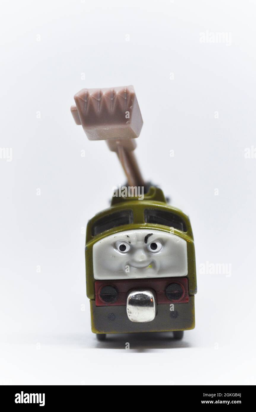 Diesel 10 - Thomas und Freunde Charakter vor weißem Hintergrund gesetzt. Stockfoto