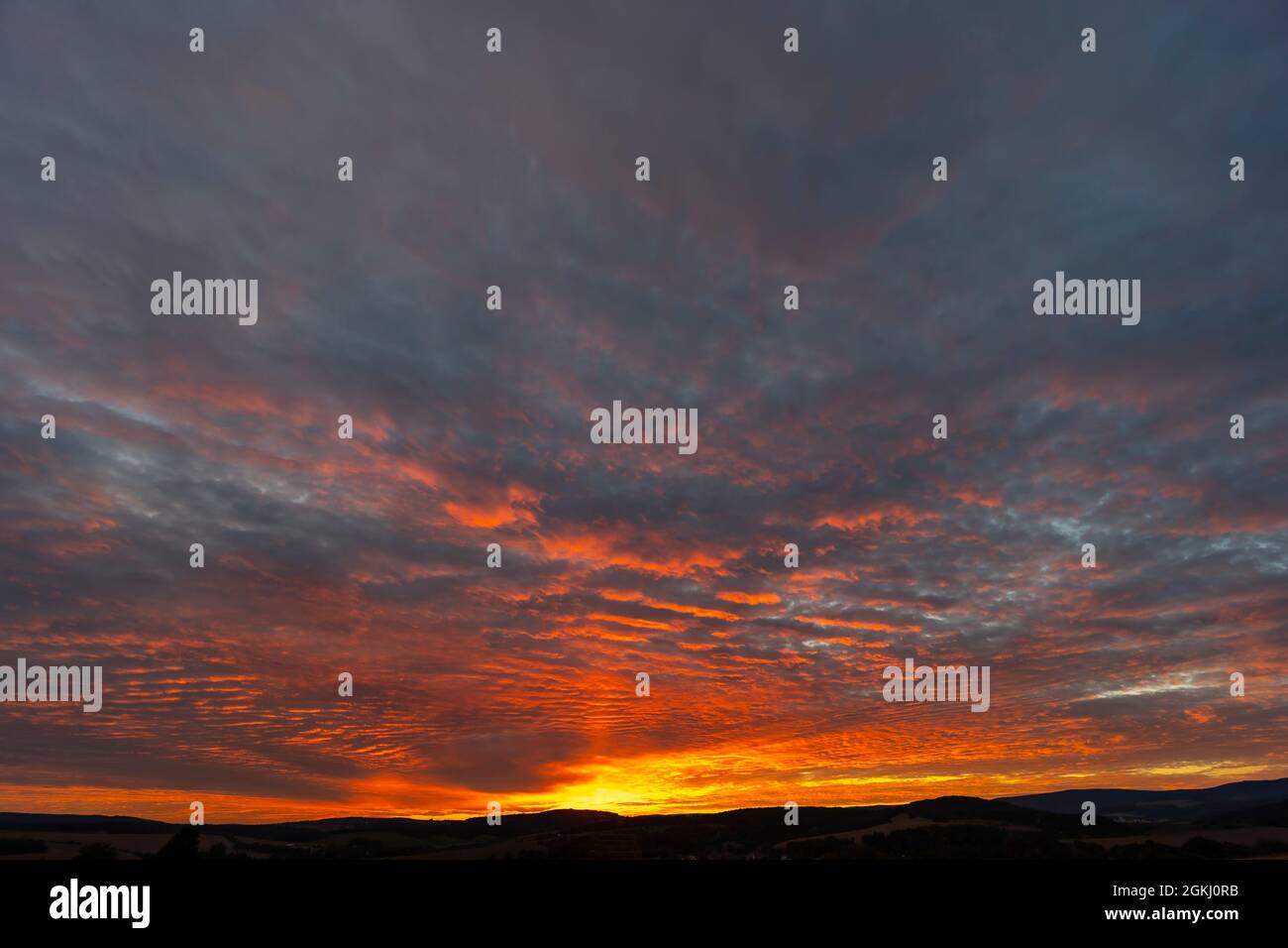 Sonnenuntergang in Galle Karpaty, Slowakei Stockfoto