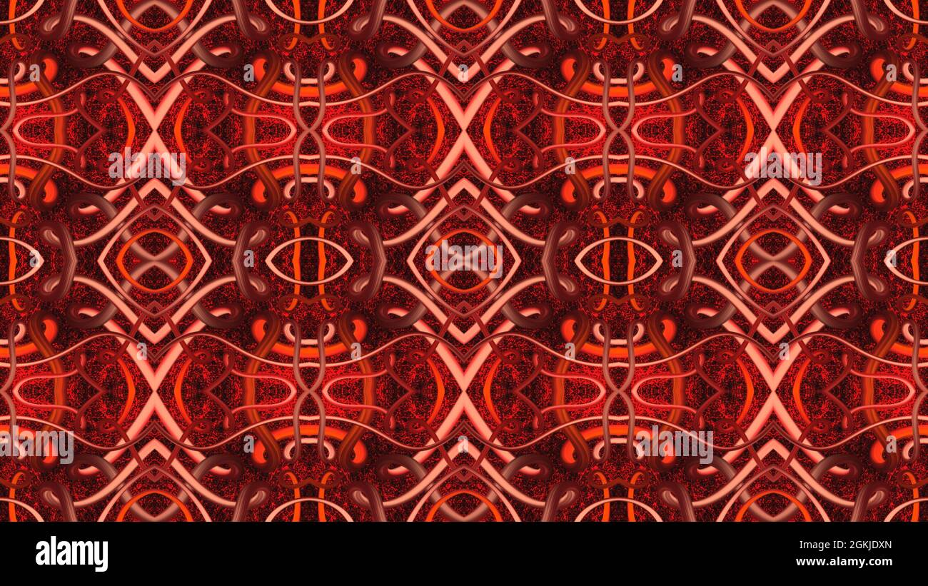 Roter abstrakter Hintergrund. Nahtloses Muster für Tapete, Hintergrund, Banner, Illustration, Stoff und andere Designs. HD-, Full HD- und 4K-Auflösung. 3D. Stockfoto