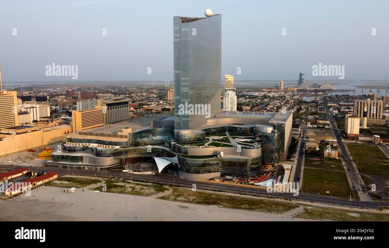 Luftaufnahme des Ocean Beach Resort in Atlantic City, NJ Stockfoto