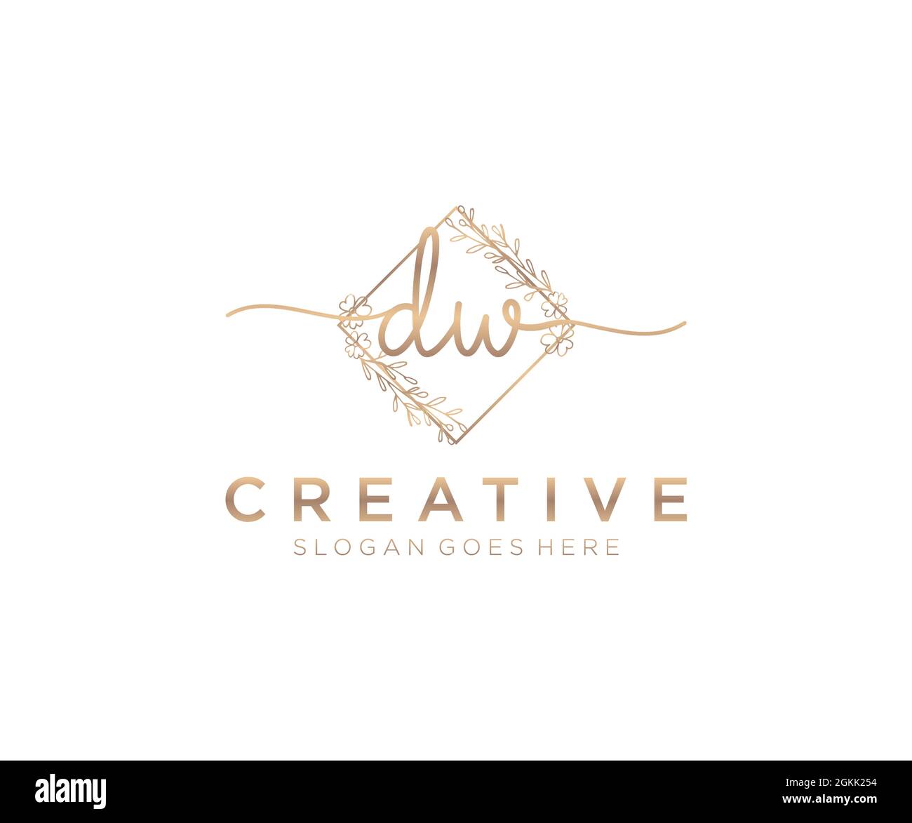 DW feminine Logo Schönheit Monogramm und elegantes Logo-Design, Handschrift Logo der ursprünglichen Signatur, Hochzeit, Mode, Blumen und botanischen mit kreativen Stock Vektor