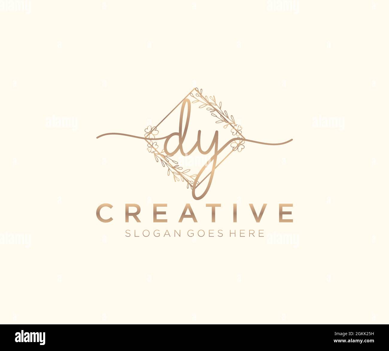 DY feminine Logo Schönheit Monogramm und elegantes Logo-Design, Handschrift Logo der ursprünglichen Signatur, Hochzeit, Mode, Blumen und botanischen mit kreativen Stock Vektor