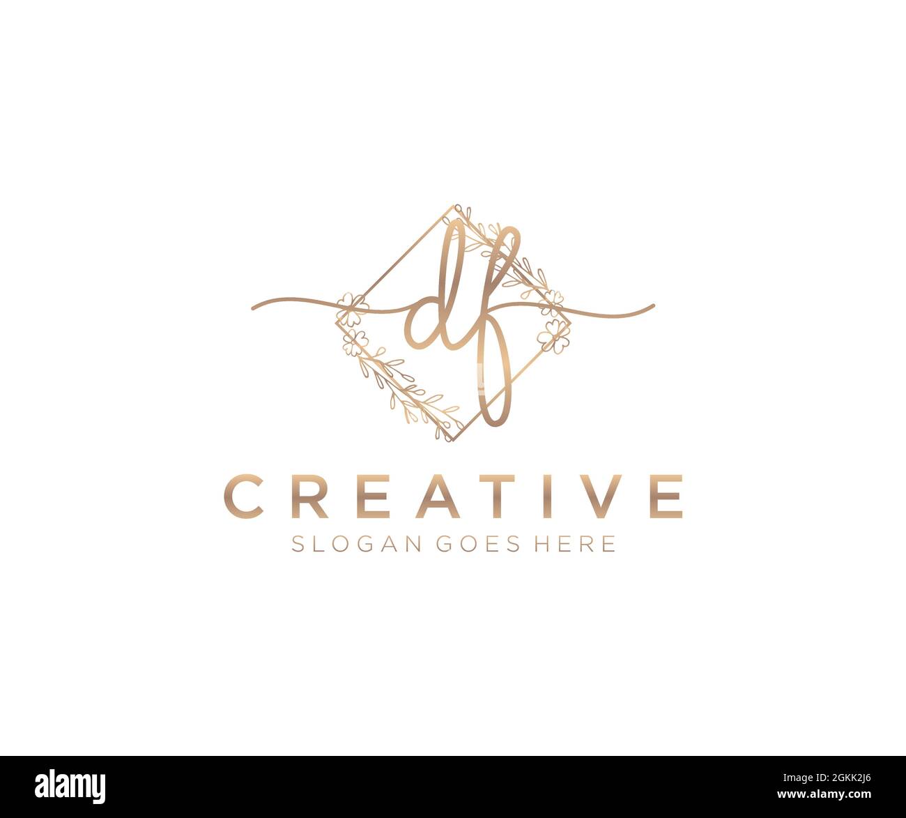 DF feminine Logo Schönheit Monogramm und elegantes Logo-Design, Handschrift Logo der ursprünglichen Signatur, Hochzeit, Mode, Blumen und botanischen mit kreativen Stock Vektor