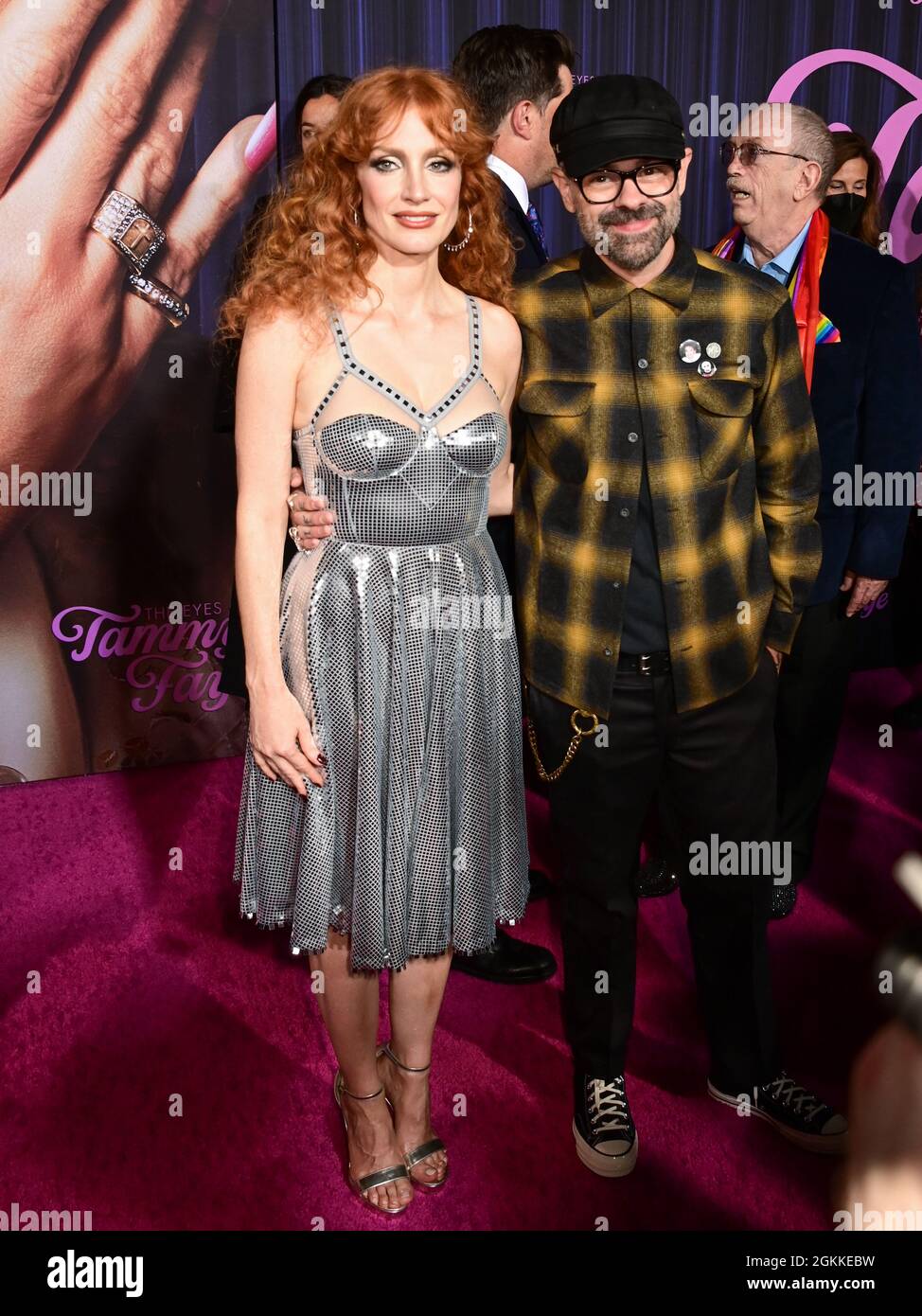 New York City, 14. September 2021. Jessica Chastain, Jay Bakker während der New Yorker Premiere von The Eyes of Tammy Taye, die am Dienstag, den 14. September 2021, im SVA Theatre in New York City stattfand. Foto von Jennifer Graylock-Graylock.com 917-519-7666 Stockfoto
