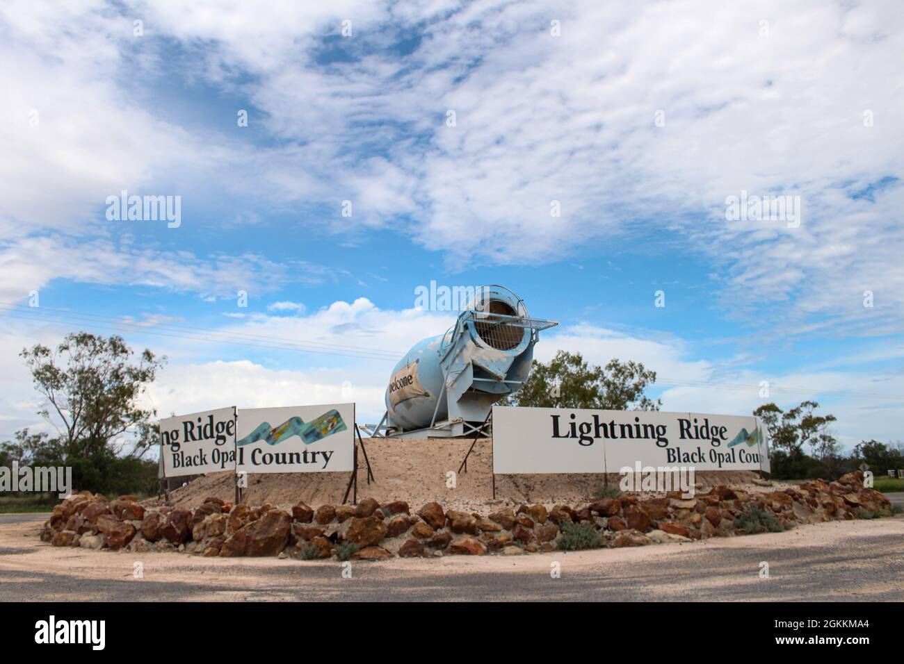 Der Wahrzeichen-Mixer bei Lightning Ridge Stockfoto