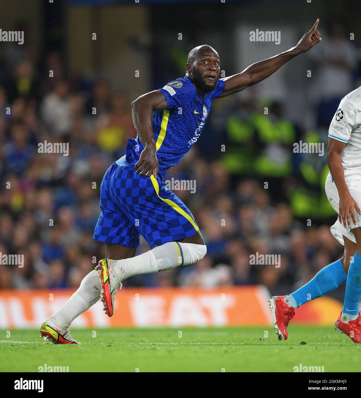 14. September 2021 - Chelsea gegen Chelsea gegen Zenit St. Petersburg - UEFA Champions League - Gruppe H - Stamford Bridge Romelu Lukaku während des Champions-League-Spiels auf der Stamford Bridge. Bildnachweis : © Mark Pain / Alamy Live News Stockfoto