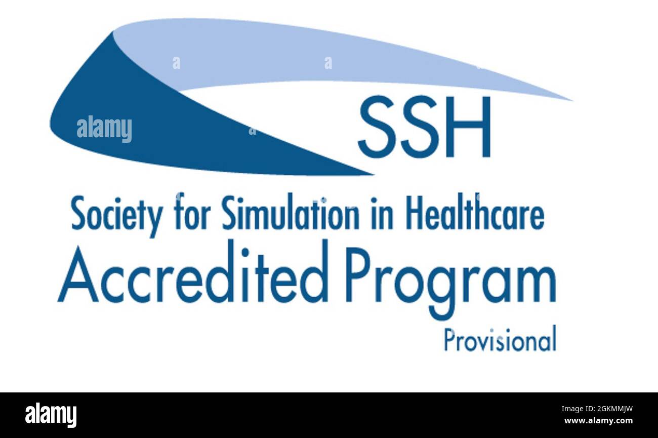 SSH Society for Simulation in Healthcare Accredited Program Provisorische Grafik Stockfoto