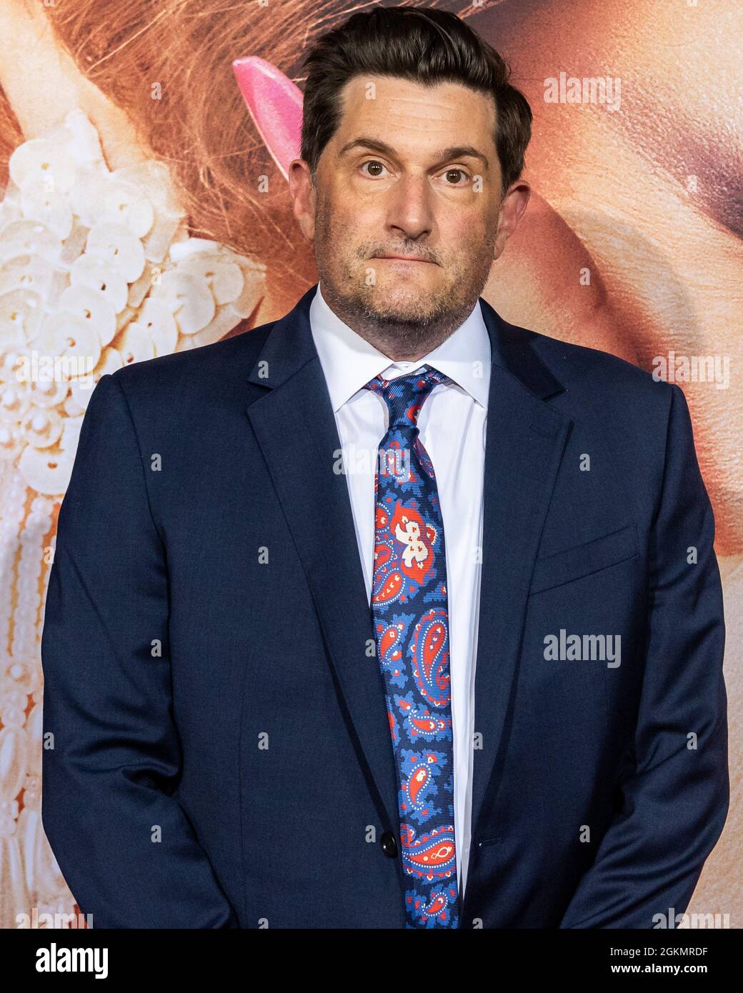 Michael Showalter nimmt an der New Yorker Filmpremiere von „The Eyes of Tammy Saye“ im SVA Theatre in New York City am 14. September 2021 Teil. (Foto von Gabriele Holtermann/Sipa USA) Quelle: SIPA USA/Alamy Live News Stockfoto