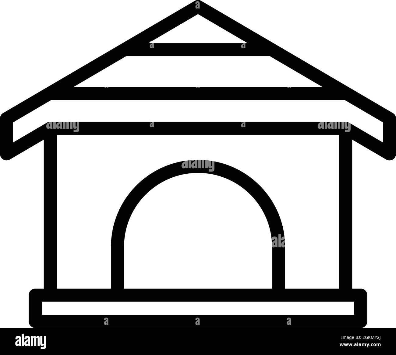 Vektor der Kontur des doggy House-Symbols. Hundewelpe. Hundetier Stock Vektor