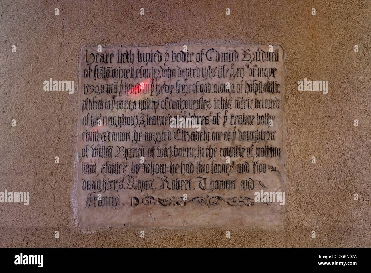 Brudenell-Denkmal, St. Denys Church, Stonton Wyville, Leicestershire, England, VEREINIGTES KÖNIGREICH Stockfoto