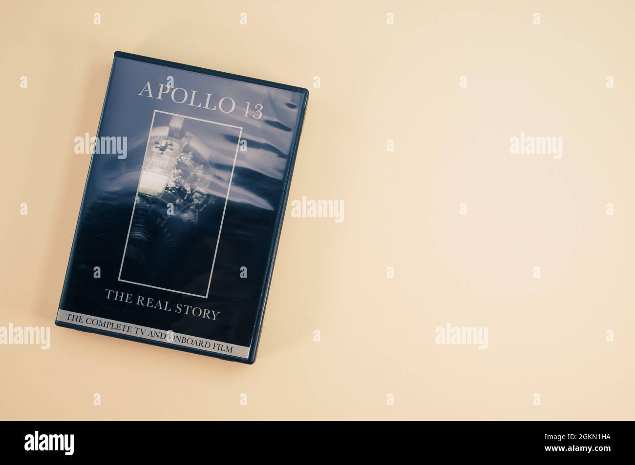 Apollo 13 abgetriebene Mondmission dokumentarische DVD-Medien mit Kopierraum Stockfoto