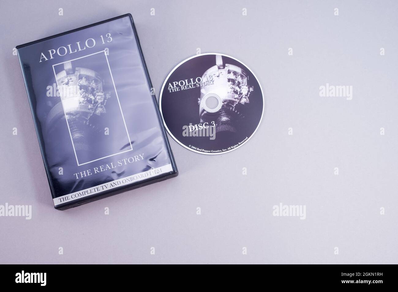 Apollo 13 abgetriebene Mondmission dokumentarische DVD-Medien mit Kopierraum Stockfoto