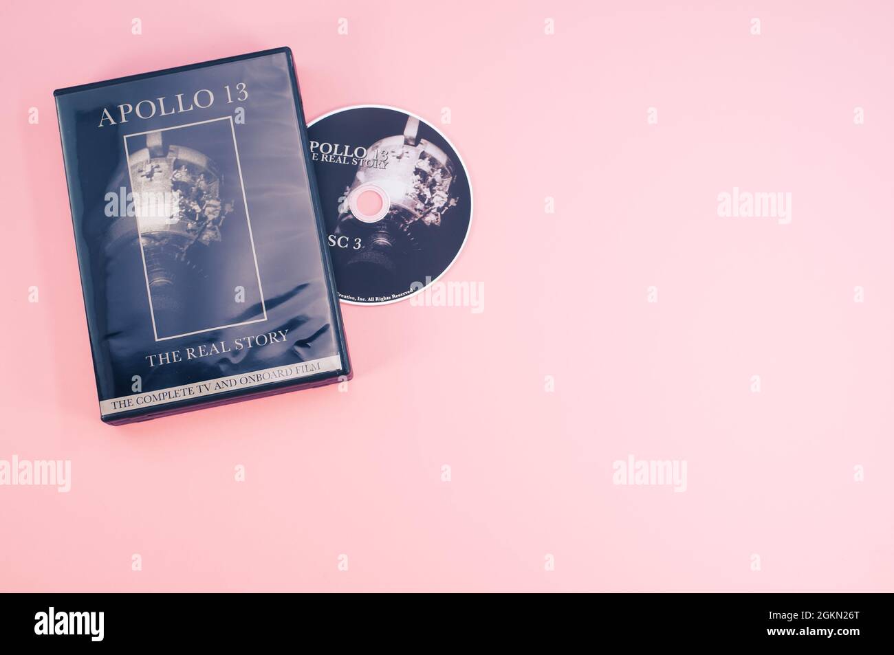 Apollo 13 abgetriebene Mondmission dokumentarische DVD-Medien mit Kopierraum Stockfoto