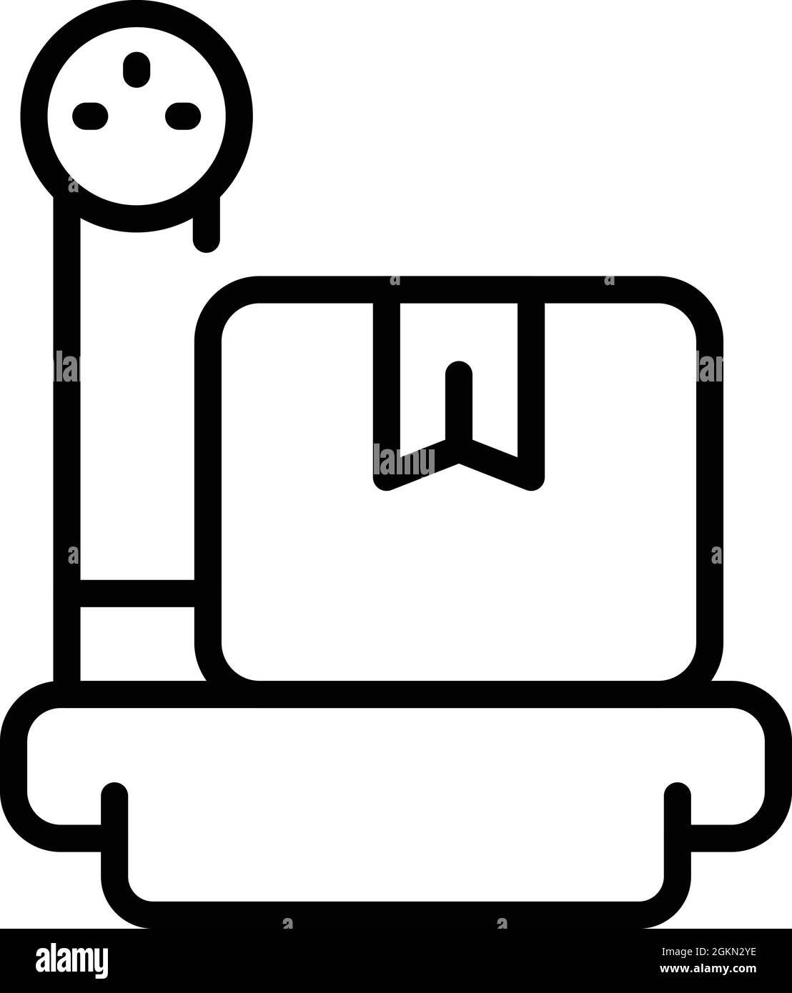 Konturvektor für das Paketsymbol wiegen. Paketgewicht. Lieferbehälter Stock Vektor
