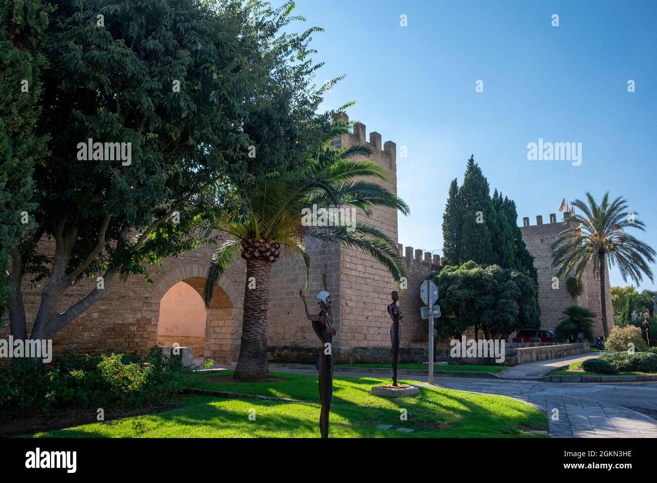 Alte Mauern von Alcúdia, Mallorca, Spanien Stockfoto