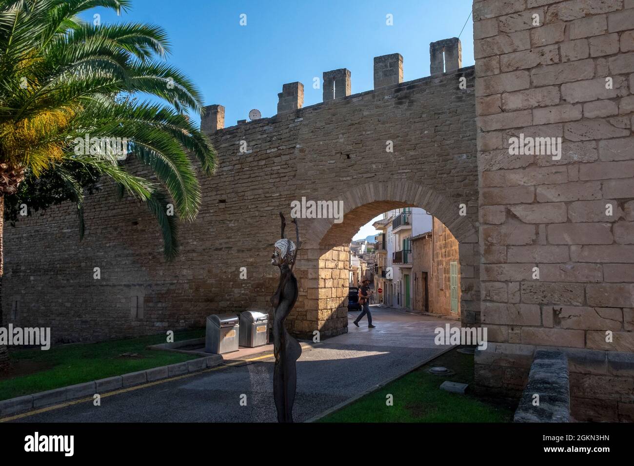 Alte Mauern von Alcúdia, Mallorca, Spanien Stockfoto