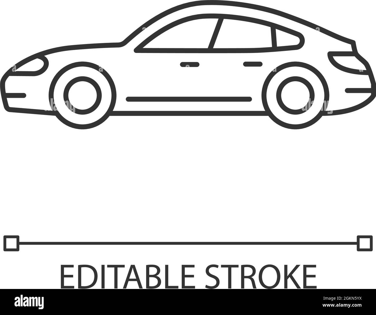 Lineares Symbol für die Sportlimousine Stock Vektor
