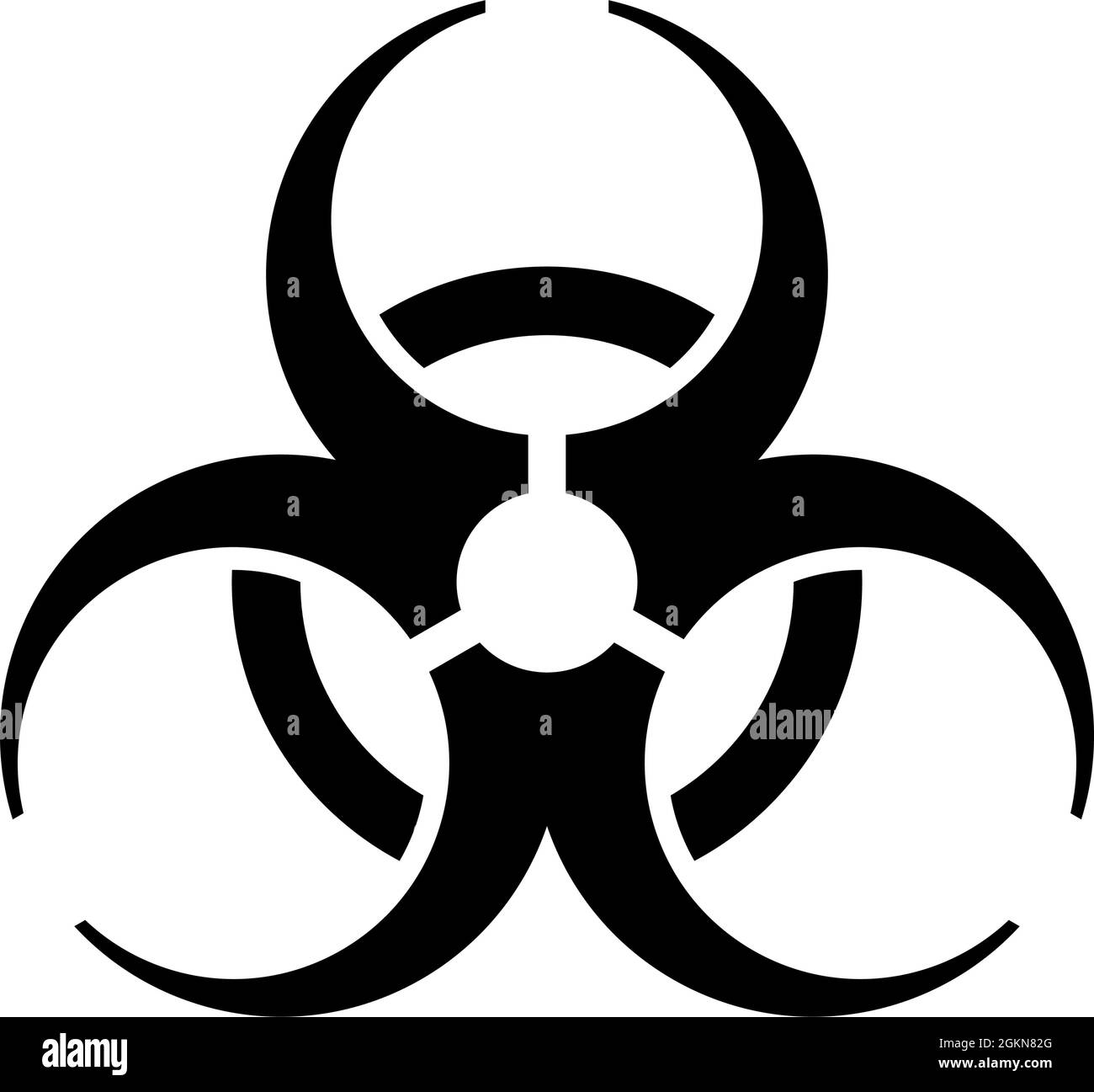 Symbol Für Biogefährdung. Schwarzes Stencil-Design. Vektorgrafik. Stock Vektor