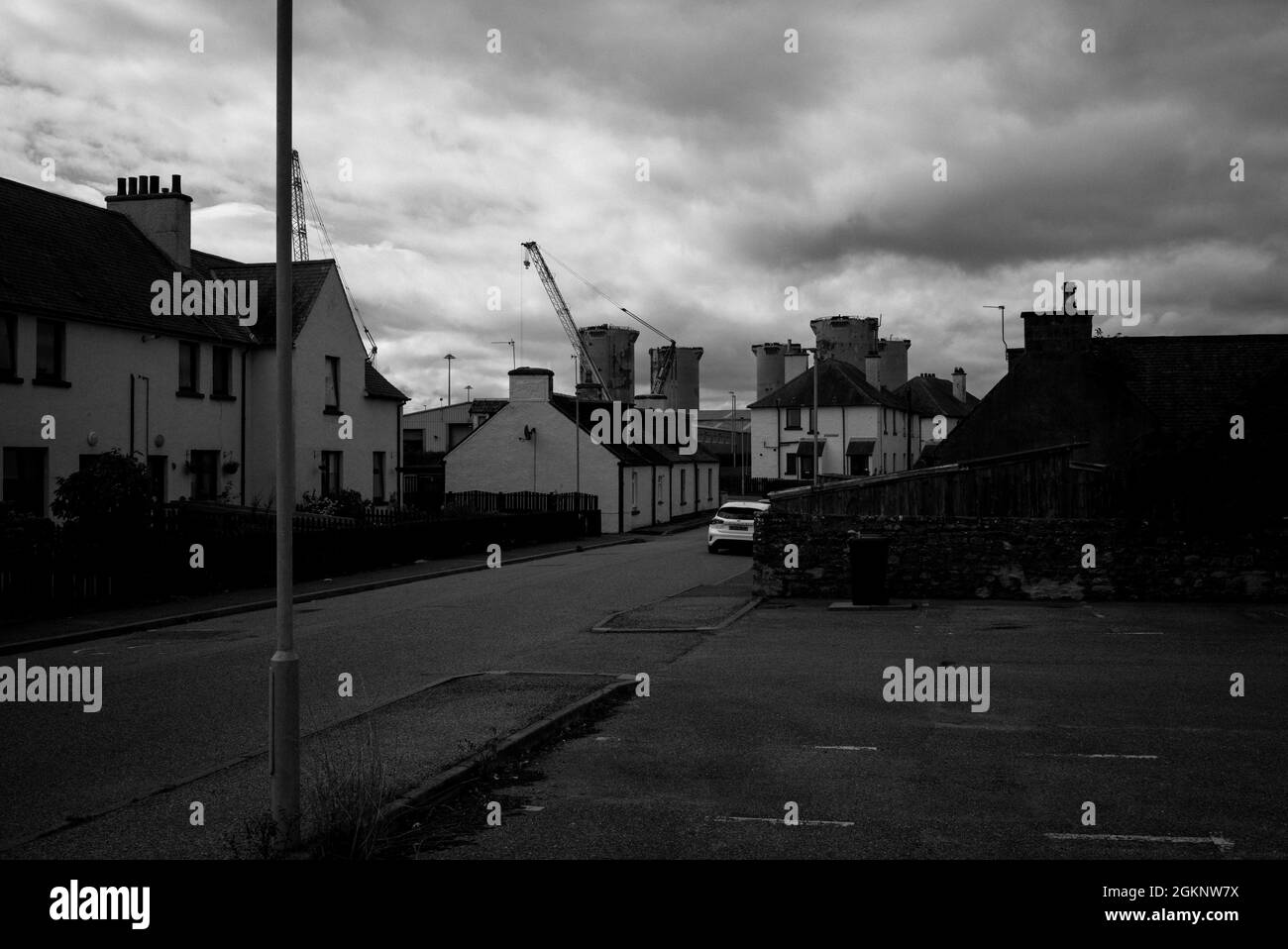 Die Ölplattform wird in Invergorden, Schottische Highlands, abgebaut Stockfoto